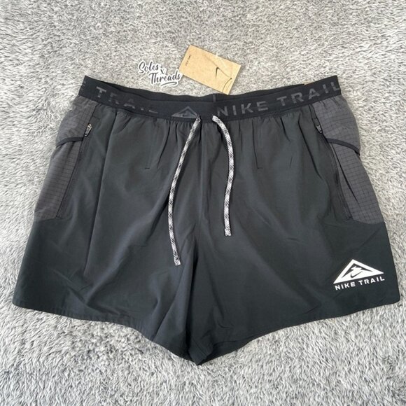 Nike Dri-Fit Trail Second Rise 5" Brief-Lined Shorts SZ XL Men Black DV9311-010 - Picture 1 of 6